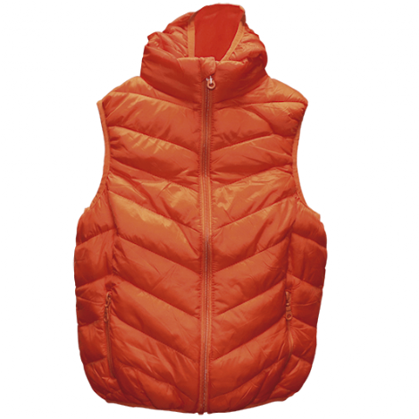 chaleco para niño en color naranja y gorro