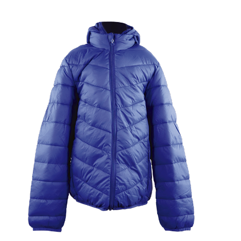 chamarra para niño con cierre y gorro color azul