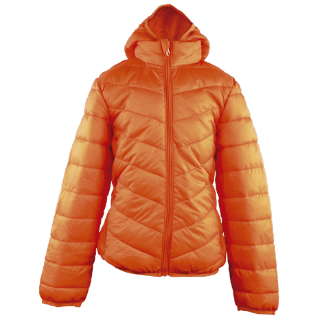 chamarra para niño con cierre y gorro color naranja