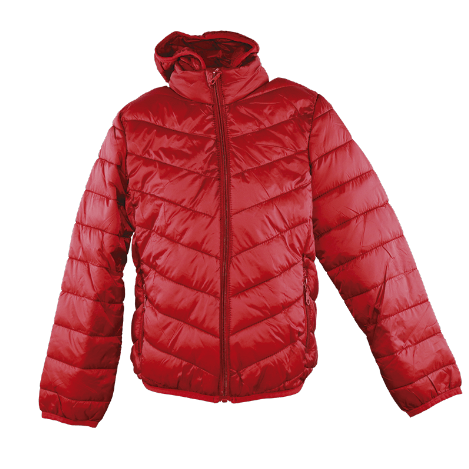 chamarra para niño con cierre y gorro color roja